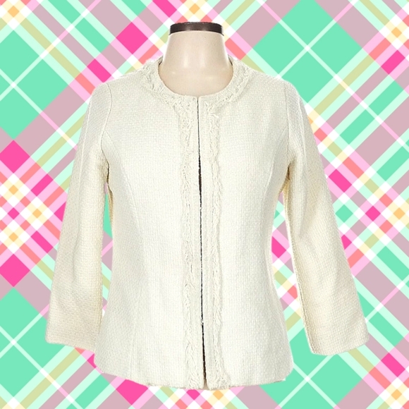 Cynthia Rowley Fringe Tweed Blazer - Picture 1 of 8